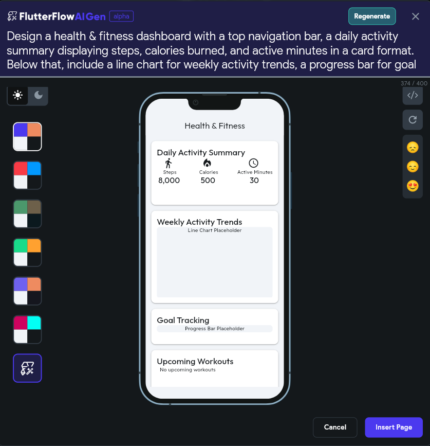 FlutterFlow AI Gen Prompts Examples